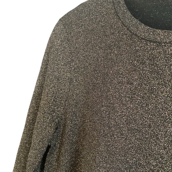 J McLaughlin Brown Gold Metallic Knit Aline Holiday Sparkly Dress Size Medium - Picture 14 of 16